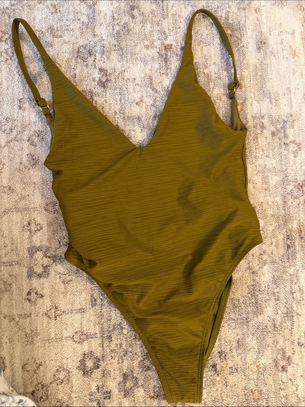 Monday Swimwear Olive Green Textured One-Piece Swimsuit